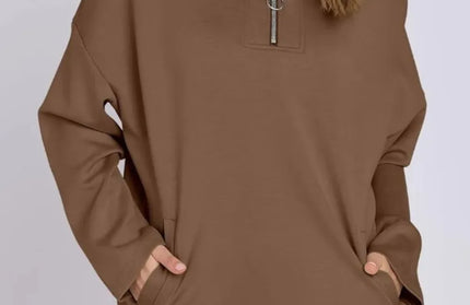 Quarter Zip Long Sleeve Hoodie