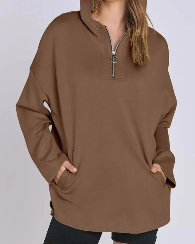 Quarter Zip Long Sleeve Hoodie