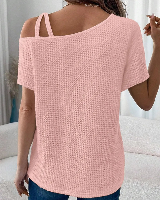 Knitted One Shoulder Sleeved Sweater
