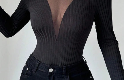 Sexy Mesh Long Sleeved T-shirt