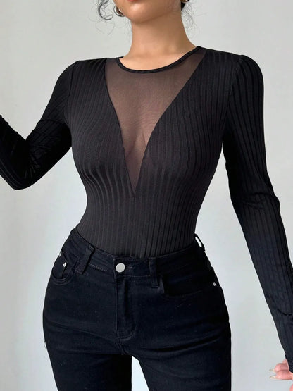 Sexy Mesh Long Sleeved T-shirt