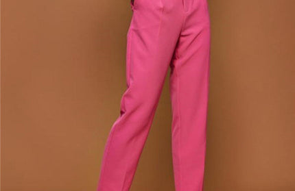 Casual Belted Straight Leg Pants