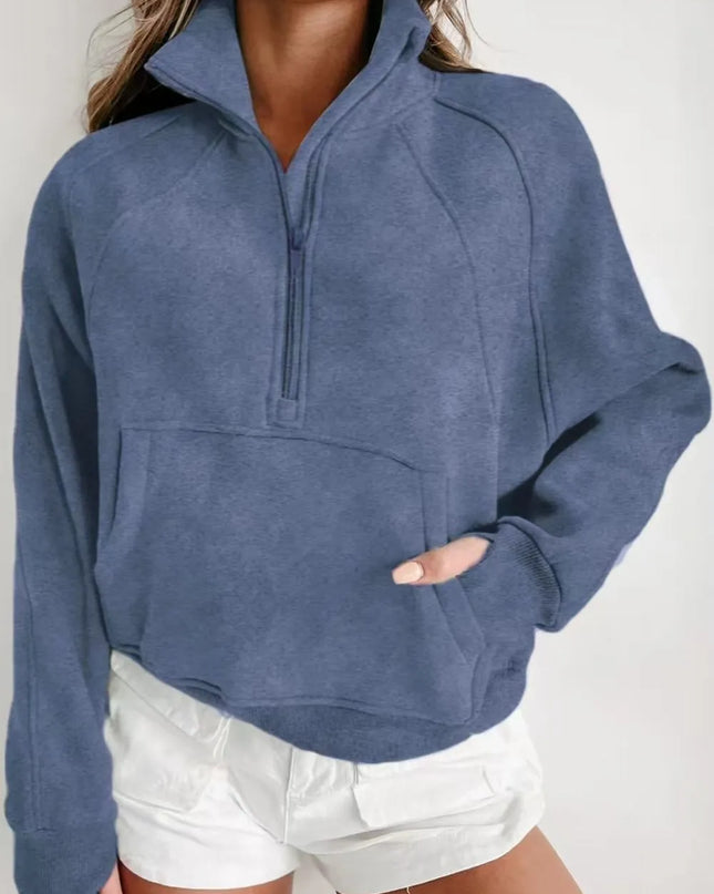 Half Zip Long Sleeve Hoodie