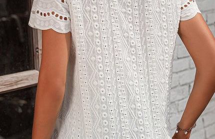 Eyelet Short Sleeve Shirt