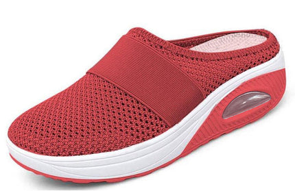 Open-Toe Chunky Heel Half Sneakers