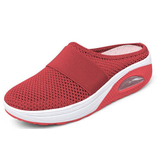 Open-Toe Chunky Heel Half Sneakers