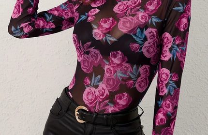 Elegant Flower Floral Print Shirt