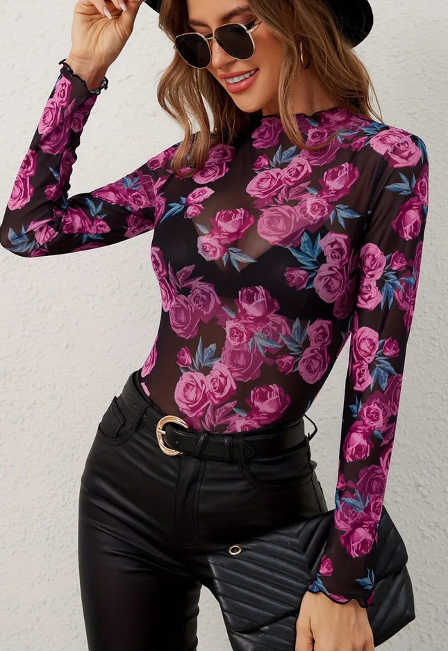 Elegant Flower Floral Print Shirt