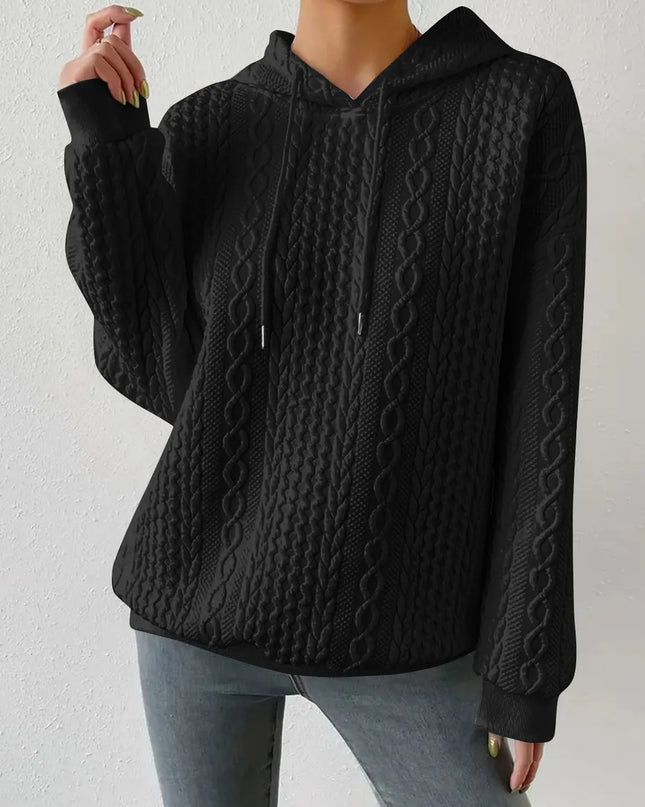 Drawstring Drop Shoulder Long Sleeve Hoodie