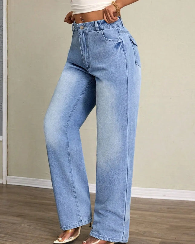 Washed High Waist Jeans