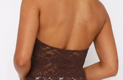 Lace Backless Halter Neck Shirt