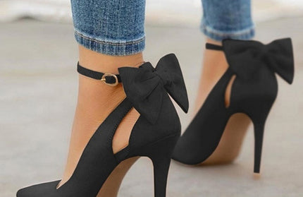 Pointed Toe Buckle Strap Butterfly Shoes
