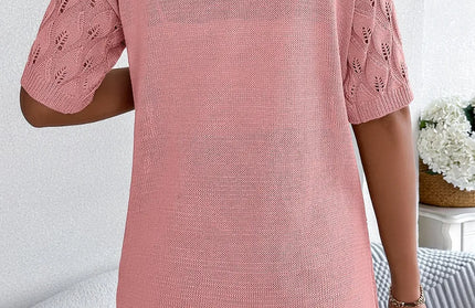 Open Front Short Sleeve Cardigan