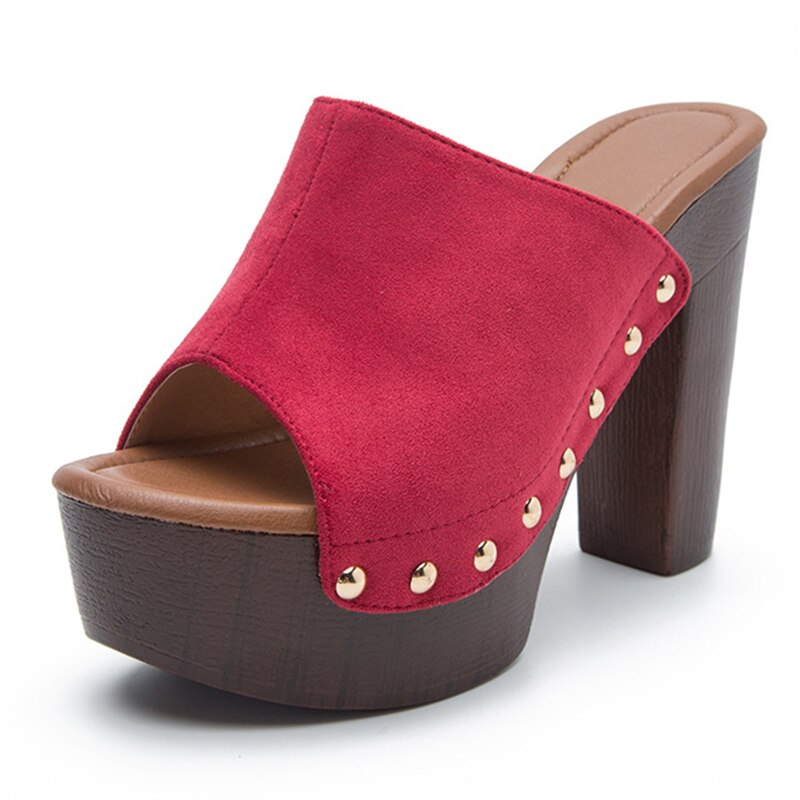 Platform Pumps Rivet Mules Shoes