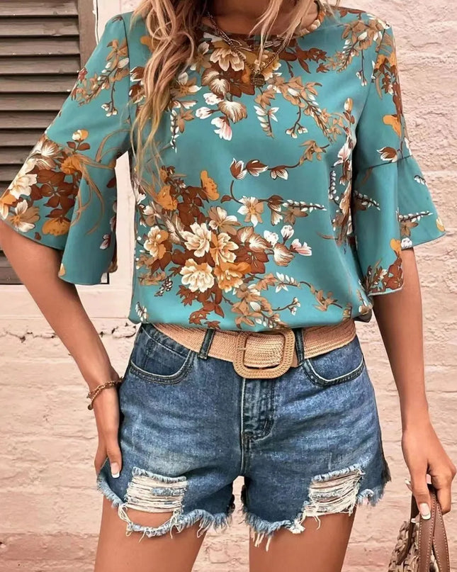 Printed Half Sleeve Blouse