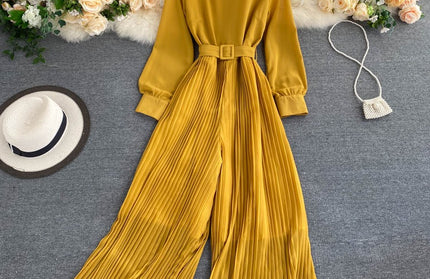 Wide Leg Long Pants Jumpsuit