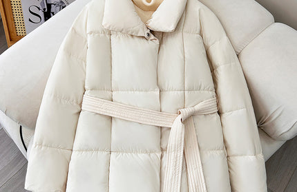 Thick Tie Waist Short Coat