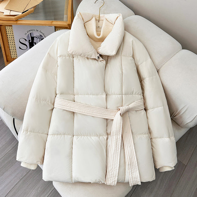 Thick Tie Waist Short Coat