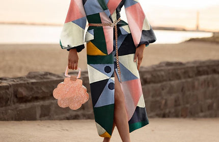 Graphic Print Long Coat - Hey Love Boutique