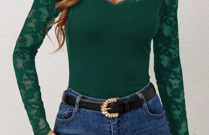 Fan Shaped Lace Slim Fit T-shirt