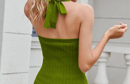 Halter Neck Knit Cami Shirt