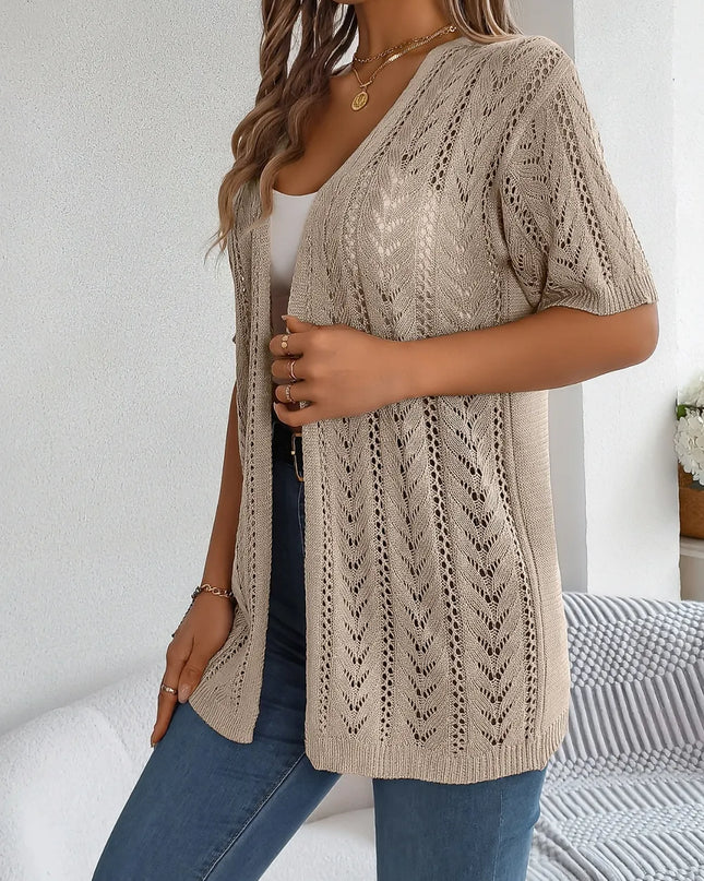 Open Front Half Sleeve Cardigan