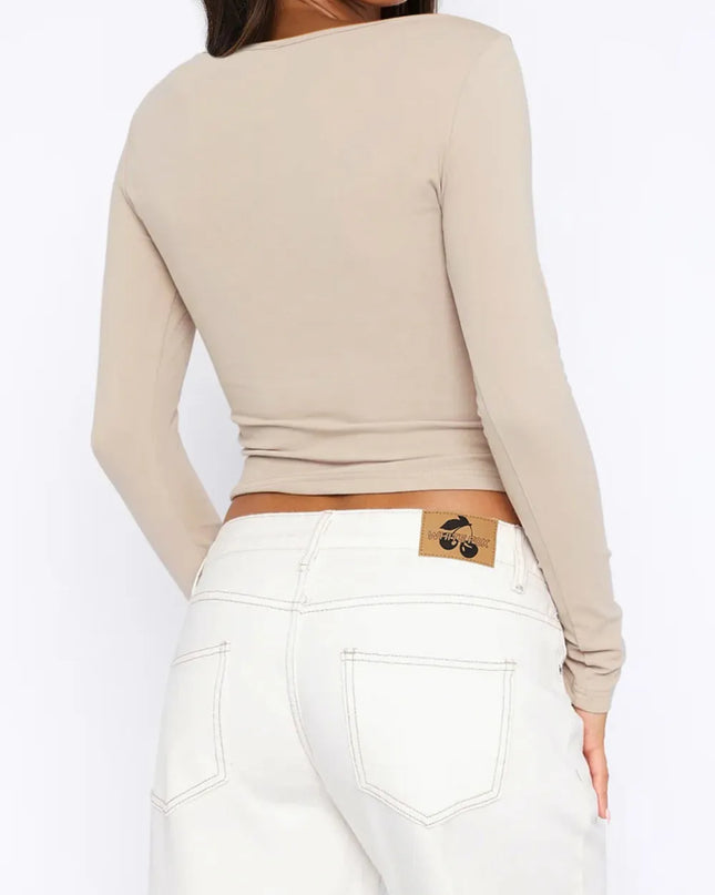 Button Down Long Sleeve Top