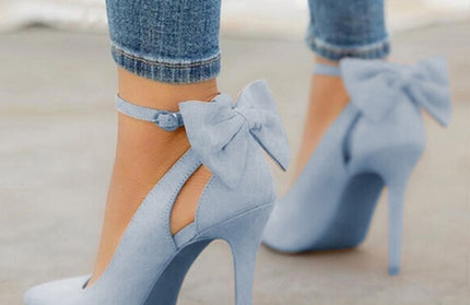 Pointed Toe Buckle Strap Butterfly Shoes