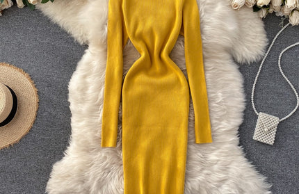 Sexy Turtleneck Knitted Bodycon Dress