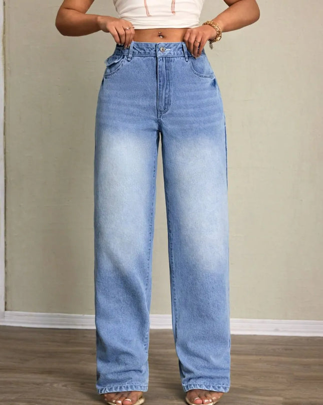 Washed High Waist Jeans