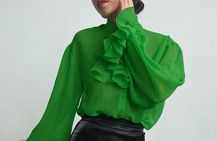 Ruffled Green Shirts