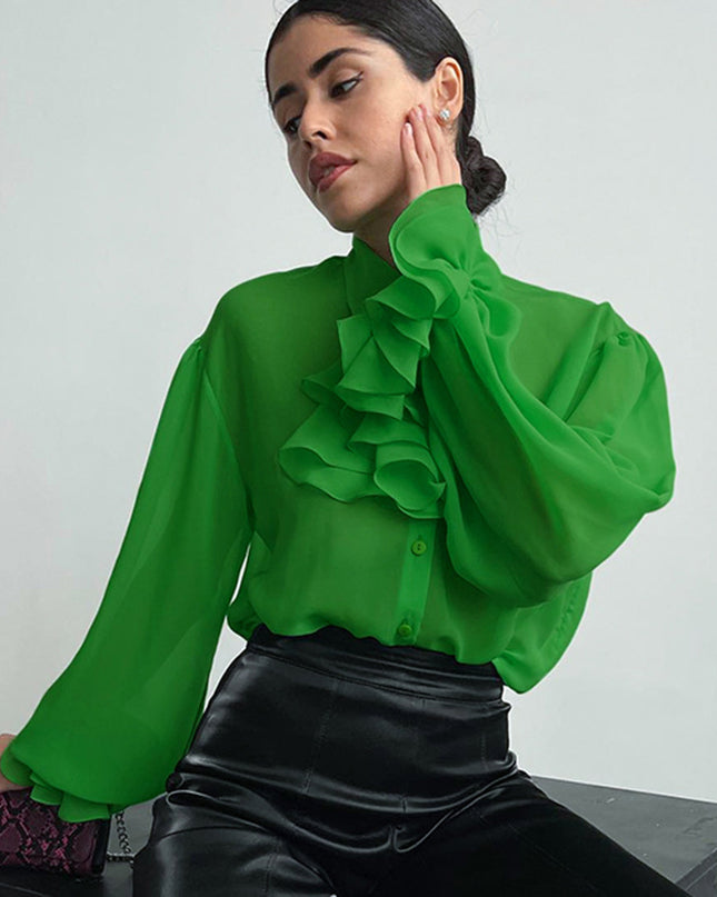 Ruffled Green Shirts