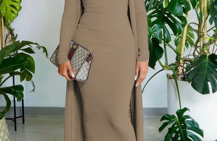 Tube Bodycon Dress With Longline Coat Set