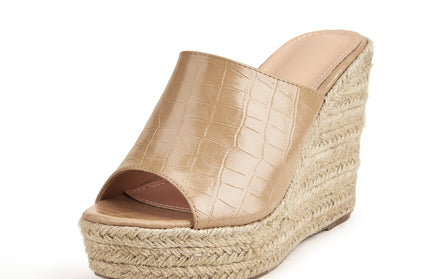 Retro Crocodile Pattern Wedge Heels - Hey Love Boutique