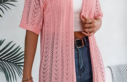 Open Front Half Sleeve Cardigan
