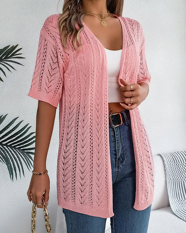Open Front Half Sleeve Cardigan