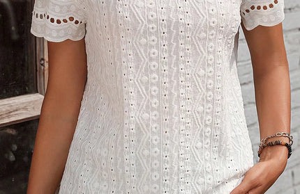 Eyelet Short Sleeve Shirt