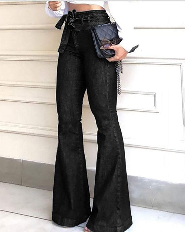 High Waist Denim Flare Jeans