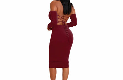 Backless Crop Top Bodycon Pencil Skirt Set