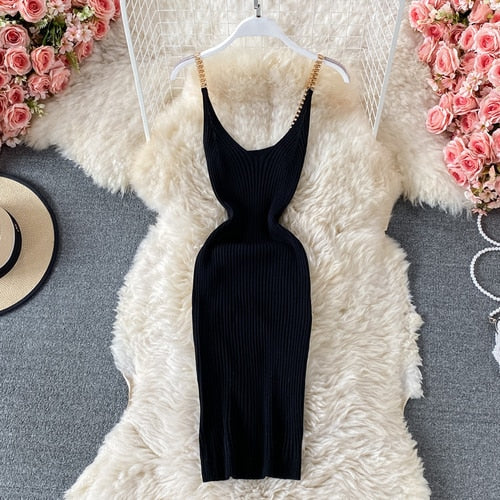 Sleeveless Crochet Knit Dress