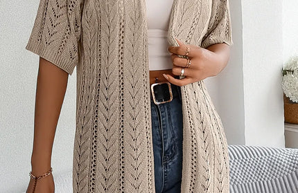 Open Front Half Sleeve Cardigan