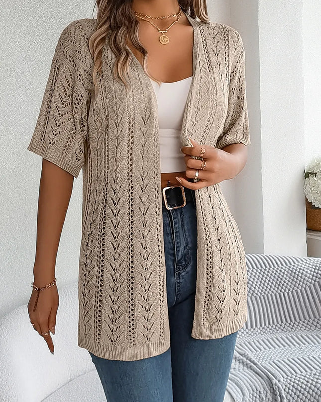 Open Front Half Sleeve Cardigan