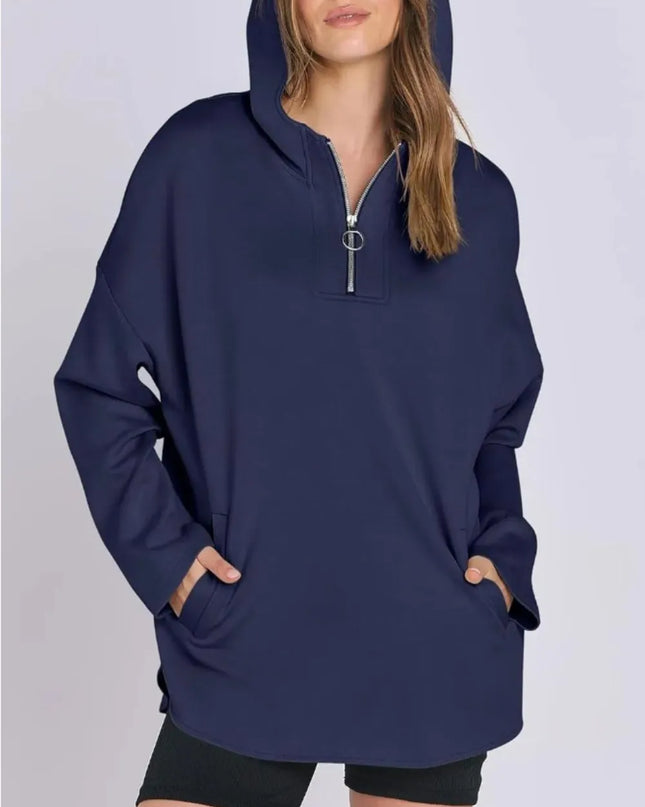 Quarter Zip Long Sleeve Hoodie