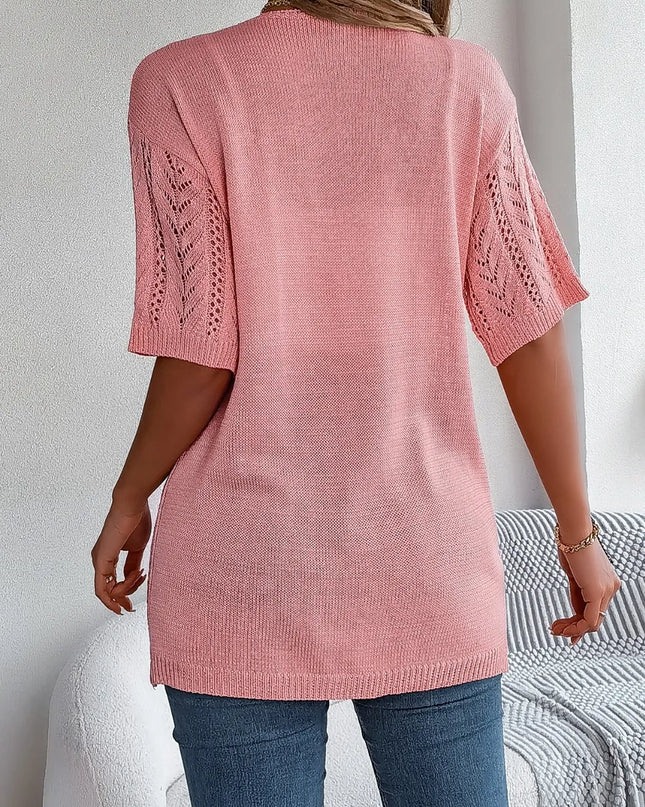 Open Front Half Sleeve Cardigan