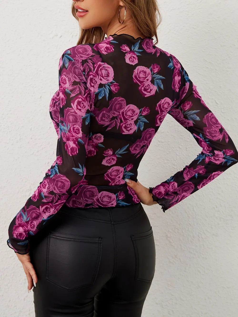 Elegant Flower Floral Print Shirt