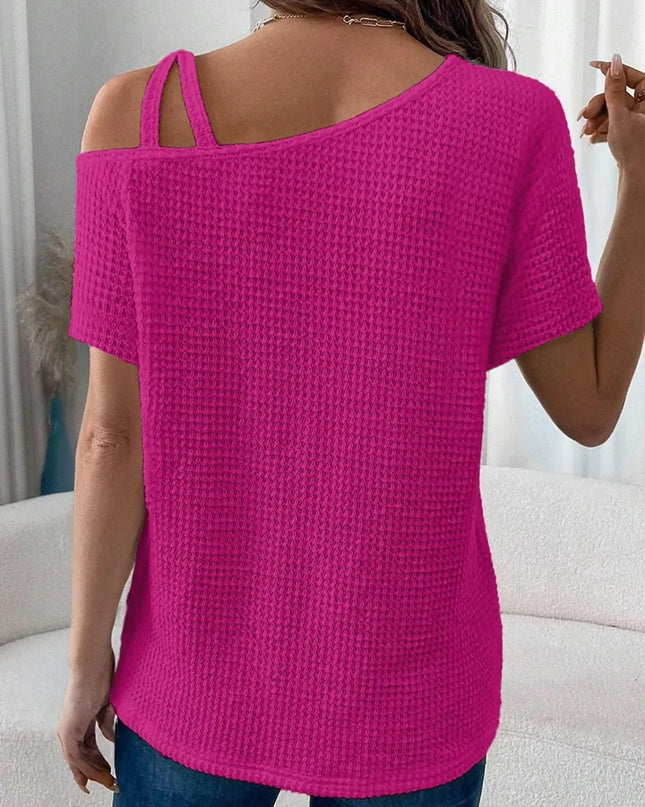 Knitted One Shoulder Sleeved Sweater