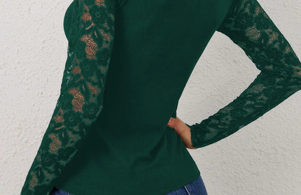 Fan Shaped Lace Slim Fit T-shirt