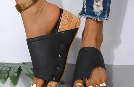 Leather Wedge Sandals