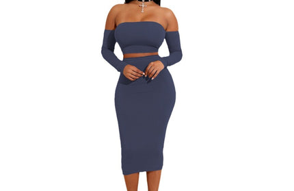 Backless Crop Top Bodycon Pencil Skirt Set