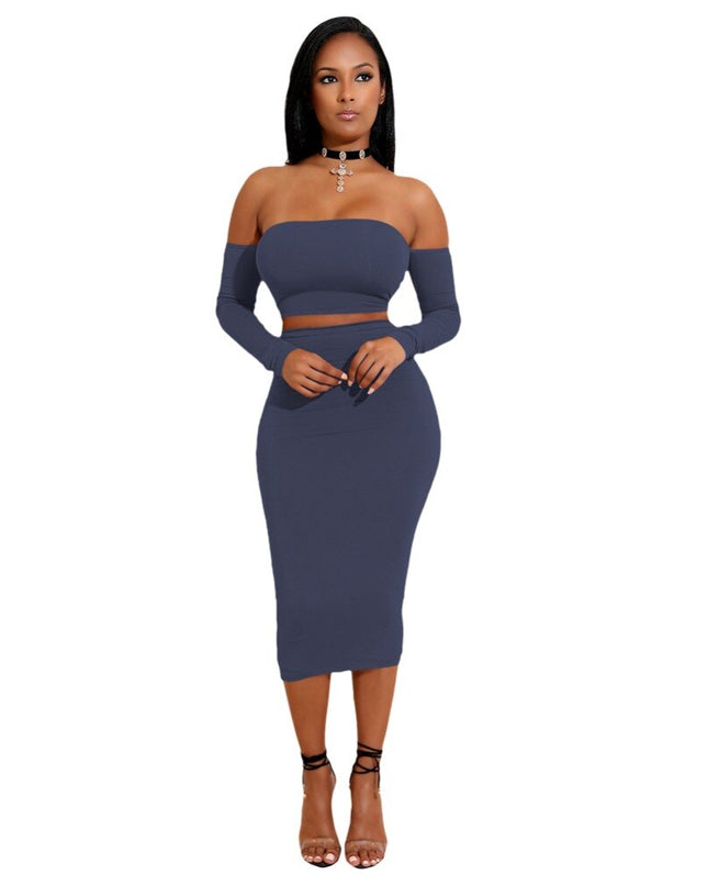 Backless Crop Top Bodycon Pencil Skirt Set
